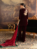 Zainab Chottani Claret Flared Pants Velura Velvet Edit 2025