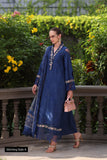 Saadia Asad D10- Royal Blue Noor Eid Luxury Schiffli Laserkari 2025
