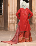 Juniad Jamshaid Red Dobby Embroidered 3PC-JLAWN-S-25-014-S Summer Pret 2025