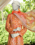 Junaid Jamshaid 3PC-JLAWN-S-25-3076 Beige Lawn Embroidered Shades Of Summer 2025