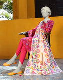 Junaid Jamshaid 3PC-JLAWN-S-25-3142 Pink Lawn  Printed Shades Of Summer 2025