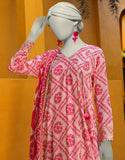 Junaid Jamshaid 3PC-JLAWN-S-25-3144 Pink Lawn  Printed Shades Of Summer 2025