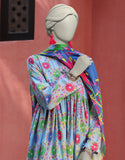 Junaid Jamshaid 3PC-JLAWN-S-25-3146 Blue Lawn  Printed Shades Of Summer 2025