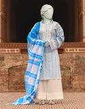 Junaid Jamshaid 3PC-JLAWN-S-25-3190 Blue Lawn Embroidered Shades Of Summer 2025