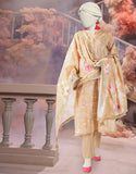 Junaid Jamshaid 3PC-25-3228 Brown Cambric Printed Shades Of Summer 2025