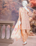 Junaid Jamshaid 3PC-25-3231 Peach Cambric Printed Shades Of Summer 2025