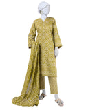 Junaid Jamshaid 3PC-JLAWN-S-25-807 Green Lawn  Printed Shades Of Summer 2025
