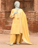 Junaid Jamshaid 3PC-JLAWN-S-25-847 Yellow Lawn Dyed  Shades Of Summer 2025