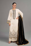 Nishat Linen 3 Piece - Jacquard Embroidered Suit - 42402088 Mono Edition 2024