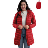 Red Women's Winter Warmth Puffer Coat - ZMC