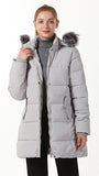 Army Green Women's Winter Puffer Coat - Warm, Fur Hood - Ggleaf