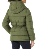 Ivory Women's Winter Puffer Coat: Slim Fit, Drawstring Waist - AmEss