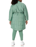 Black Women's Oversized Quilted Coat - Slim Fit Inside - AmEss