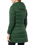Dark Yellow Women's Lightweight Water-Resistant Hooded Slim Fit Puffer Coat - AmEss
