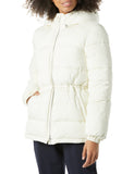 Ivory Women's Winter Puffer Coat: Slim Fit, Drawstring Waist - AmEss