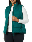 Red Women's Hooded Puffer Vest - AmEss