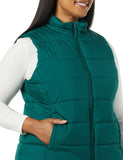 Red Women's Hooded Puffer Vest - AmEss