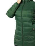 Ivory Women's Hooded Puffer Coat: Lightweight, Water-Resistant, and Slim Cut - AmEss