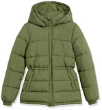 Ivory Women's Winter Puffer Coat: Slim Fit, Drawstring Waist - AmEss