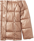 Metallic Taupe Women's Slim Puffer Coat - Warm & Stylish - AmEss