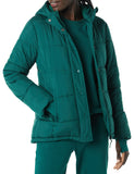 Neon Pink Women's Warmth & Elegance: Slim-Fit Hooded Puffer Coat with Long Sleeves (Plus Size Options) - AmEss