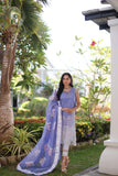Saadia Asad D9-B Purple Ombre Colour Block Noor Luxury Chikankari Lawn 2024