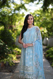 Saadia Asad D2-A Feroze And Mint Colour Block Noor Luxury Chikankari Lawn 2024