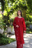 Saadia Asad D2-B Deep Red And Maroon Colour Block Noor Luxury Chikankari Lawn 2024