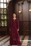 Saadia Asad Royal Claret Noor Winter Pashmina Shawl 2025