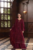 Saadia Asad Royal Claret Noor Winter Pashmina Shawls 2025