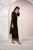 Dhanak FW24DA-2603 Olive Green Velvet Drop I 2024