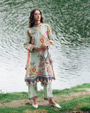 Roheenaz Crimson Whisper Garden Veal Printed Lawn 2025