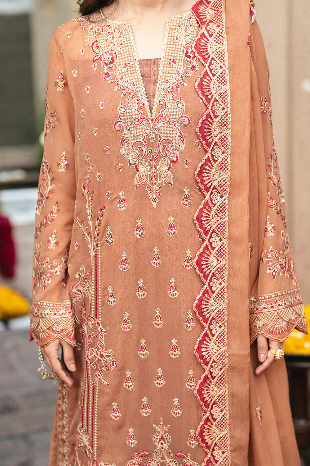 Maryum N Maria Varvara - FSU5651 Embroidered Chiffon Collection 2025