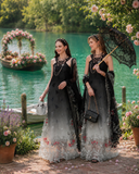 Saadia Asad D5 –  Midnight Smoke Noor Eid Luxury Printskhas 2026