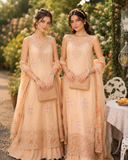 Saadia Asad D13 –  Blush Peach Noor Eid Luxury Printskhas 2026