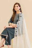 Nishat Linen Embroidered Dupatta - KFE24-131 Mono Prets 2024