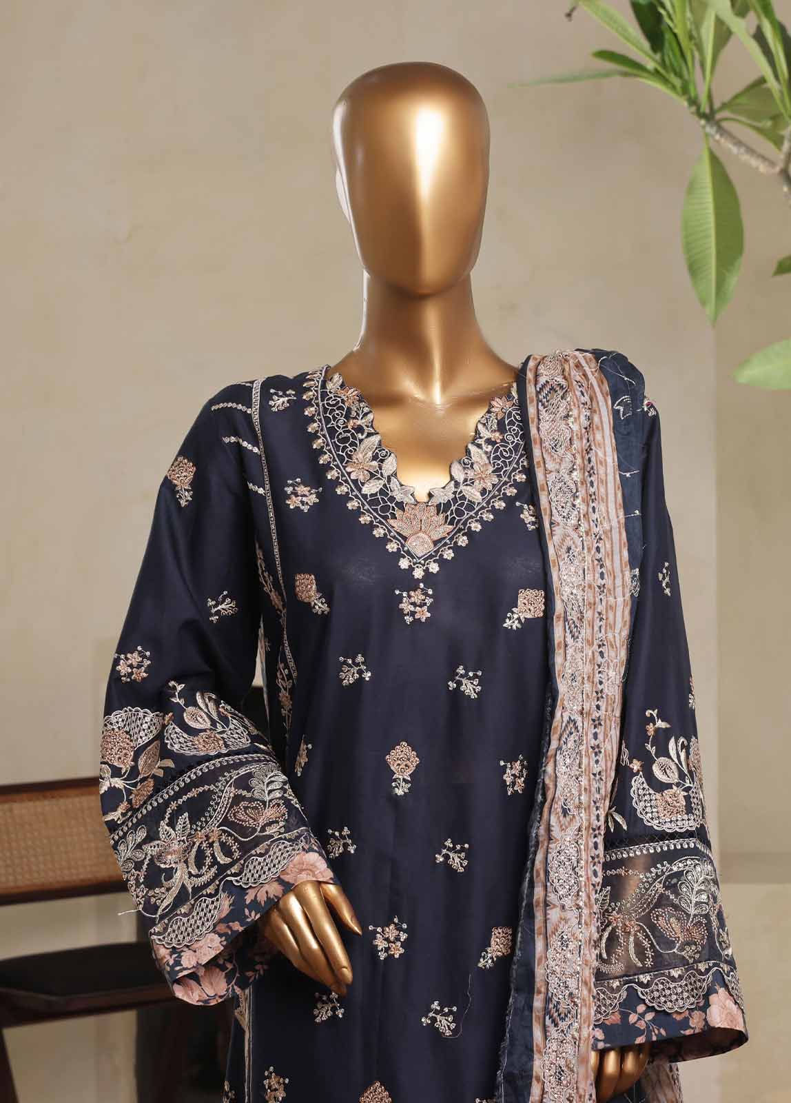 Bin Saeed NSM-018-DEMB Digital Printed Embroidered Suits 2025
