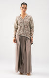 Asifa N Nabeel Taupe Bloom Drape Set Lyle Luxury Formals 2025