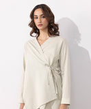 Sapphire Linen Blend Wrap Around Top WTOPS25V3021 West RTW 2025