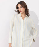 Sapphire Linen Blend Shirt With Gazette Detail WTOPS25V3023 West RTW 2025