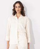 Sapphire Linen Blend Shirt With Gazette Detail WTOPS25V3027 West RTW 2025