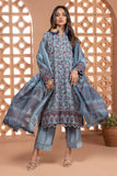 Khaadi Dull Raw Silk | Embroidered | Fabrics 3 Piece BDS240412 Blue Signature Collection 2024