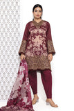Khaadi CS240802 Maroon Cotton Satin 2024