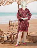 Junaid Jamshaid 2PC-JLAWN-S-JDS-25-1067 Maroon Lawn Embroidered Shades Of Summer 2025