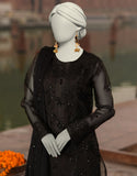 Junaid Jamshaid 3PC-JJLS-S-JFU-25-706 Black Organza Embroidered Shades Of Summer 2025