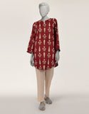Junaid Jamshaid JSS26584S Maroon Spring Lawn 2026