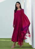 Farah Talib Aziz Viv Magenta Kalidaar with Draped Dupatta Eid Edition