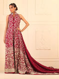 Zainab Chottani Magenta floor length khaddi net front open dress Bridal 2020
