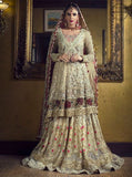 Zainab Chottani Gold angarkha with melon pink dupatta Swarovski 2020