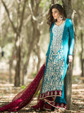 Zainab Chottani Teal chiffon floor length dress Formal 2020